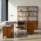 Hughes L-Shaped Desk with File &amp; Storage Cabinets (68") &amp; Tall Double Wide Bookcase Set