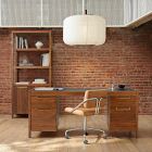 Hughes Desk with File Cabinets (68") &amp; Tall Bookcase (34") Set