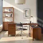 Hughes L-Shaped Desk with File &amp; Storage Cabinets (68") &amp; Tall Bookcase (34") Set