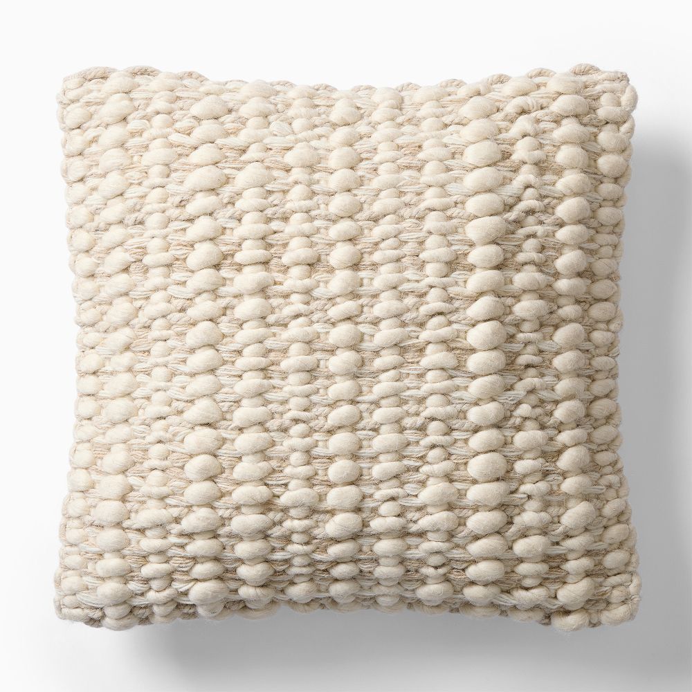 Chunky Paddle Woven Pillow Cover - 20x20, Alabaster
