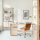 Tandem Desk (60"), File Cabinet (16") &amp; Modular Storage Shelf Set