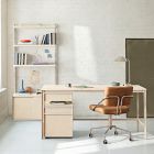 Tandem Desk (60"), File Cabinet (16") &amp; Free Standing Shelf Set