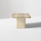 Royce Faux Travertine Pedestal Coffee Table (44")