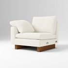 Open Box: Harmony Petite Left-Arm Chair - Performance Distressed Velvet Pewter, Dark Walnut