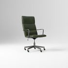 Open Box: Cooper Mid-Century High-Back Leather Swivel Office Chair - Saddle Leather Banker, Dark Bronze