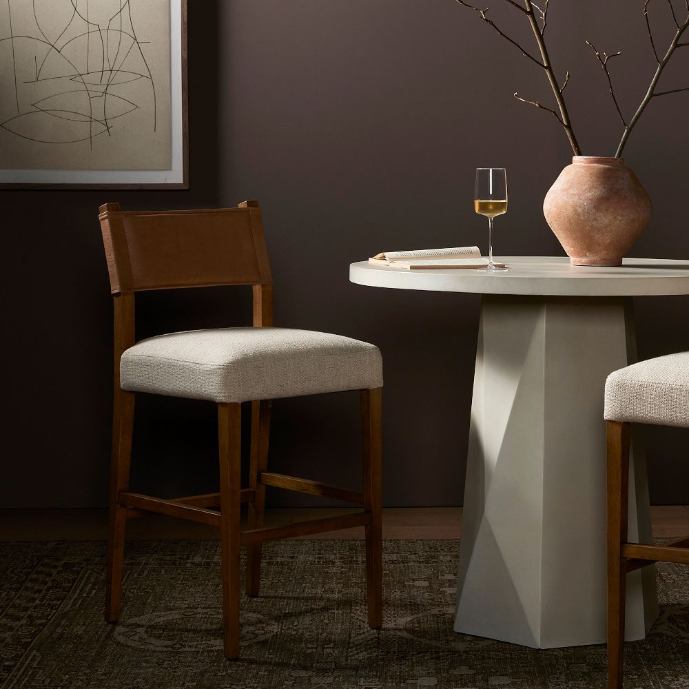 Leather-Backed Bar & Counter Stools by West Elm