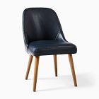 Mid-Century Leather Dining Chair - Wood Legs