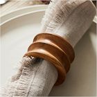 Grooved Wood Napkin Ring Sets 