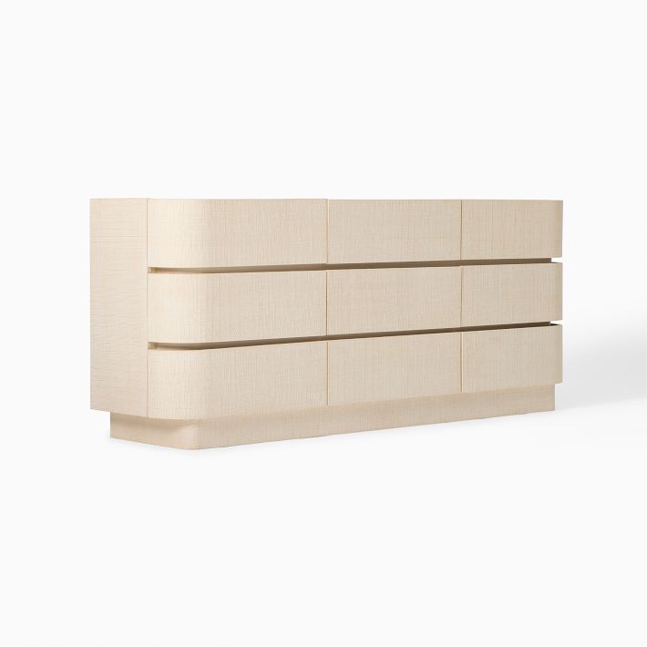 Solstice Painted Raffia 9-Drawer Dresser 76