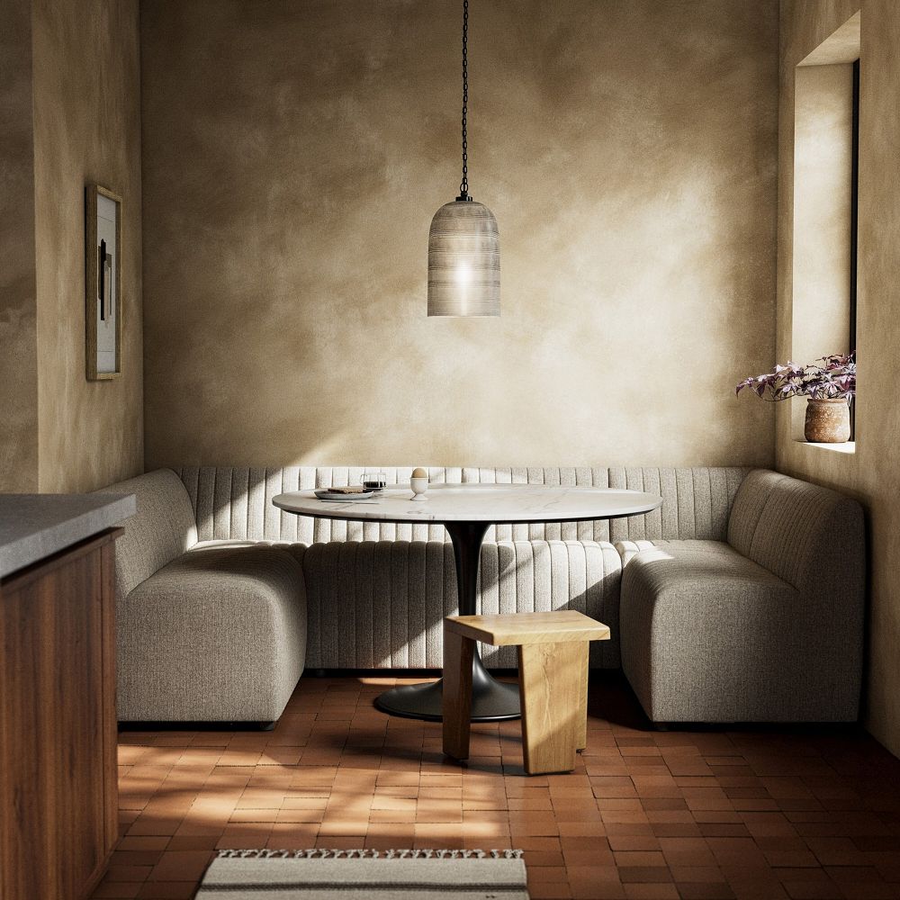 Anniina Channeled U-Shaped Dining Banquette (106"-119.5") by West Elm