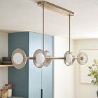 Bezel 6-Light Linear Perforated Metal Chandelier (51.5")