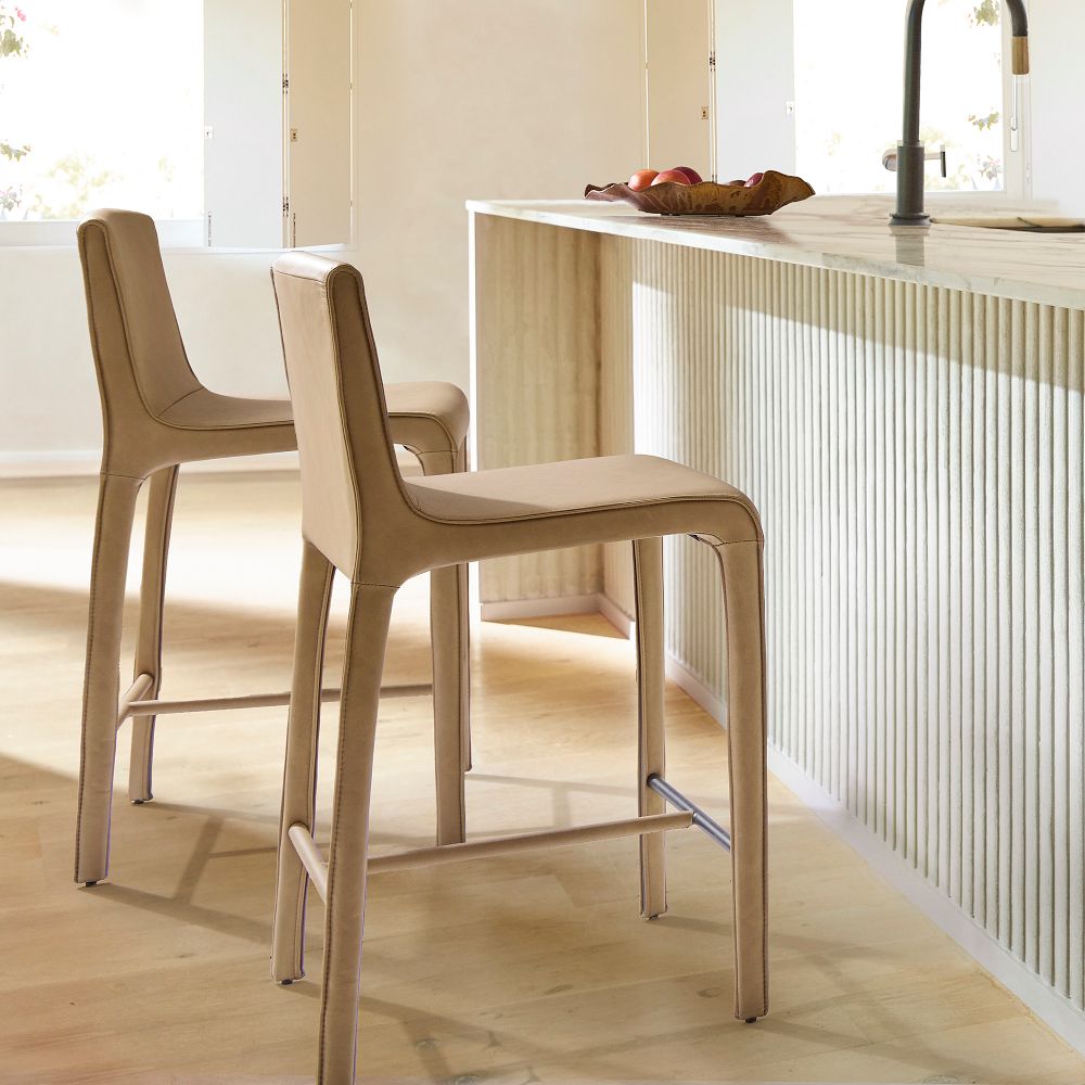 Dolores Leather Bar & Counter Stools by West Elm