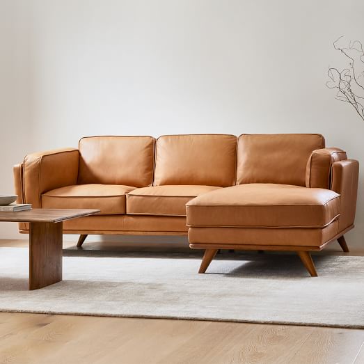 Zander Leather 2-Piece Chaise Sectional (91.5") by West Elm