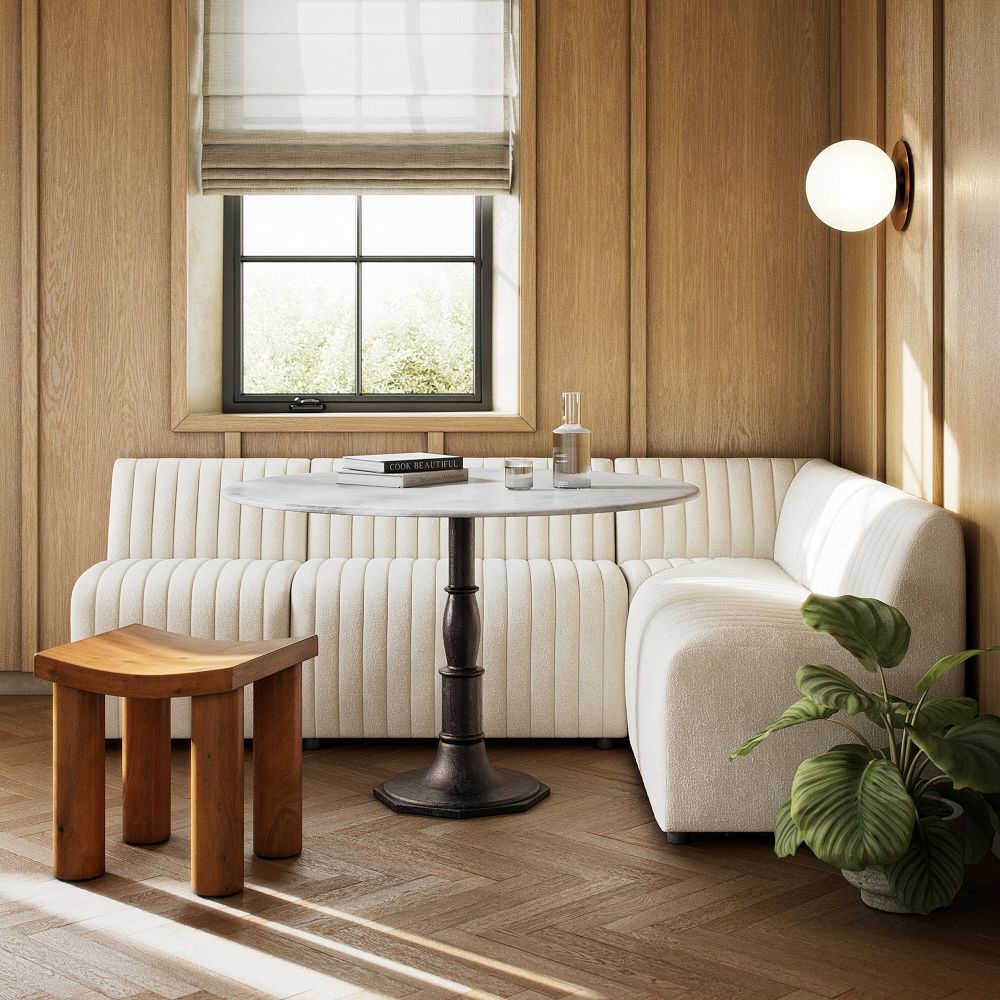 Anniina Channeled L-Shaped Dining Banquette (91"-110") by West Elm