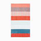 Organic Collage Stripe Beach/Pool Towel - Poppy