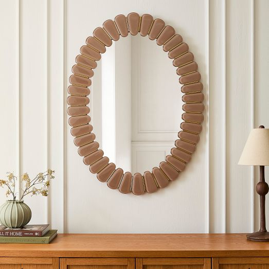 Pierce & Ward Faceted Oval Wall Mirror by West Elm