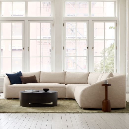 Aviana 3-Piece L-Shaped Wedge Sectional (122") by West Elm