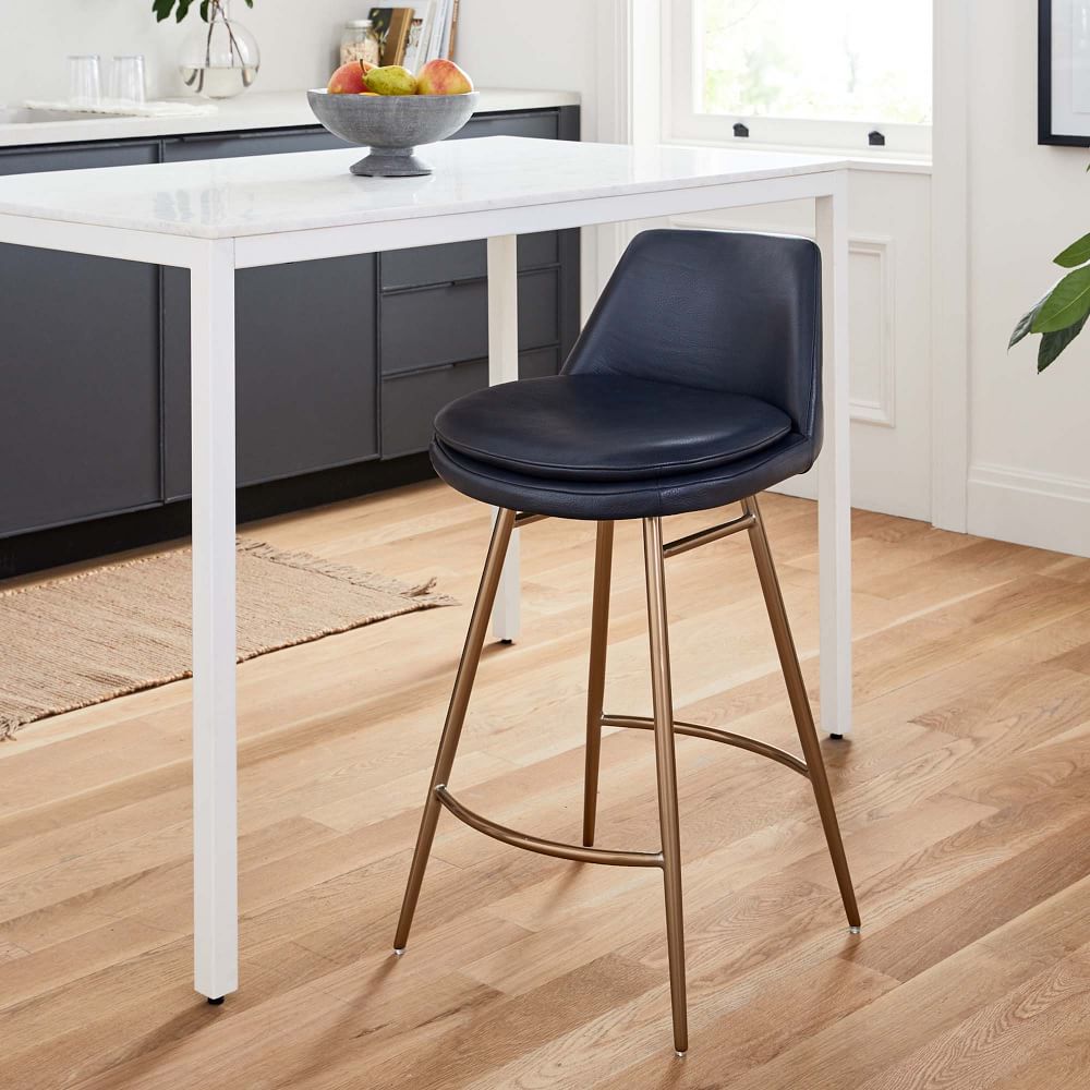 Finley Leather Counter Stool by West Elm