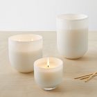 White Glass Candles - Marine Moss