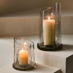 Layered Glass Hurricanes Candle Holder | West Elm