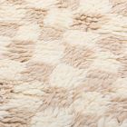 Soft Checkered Shag Wool Rug Swatch