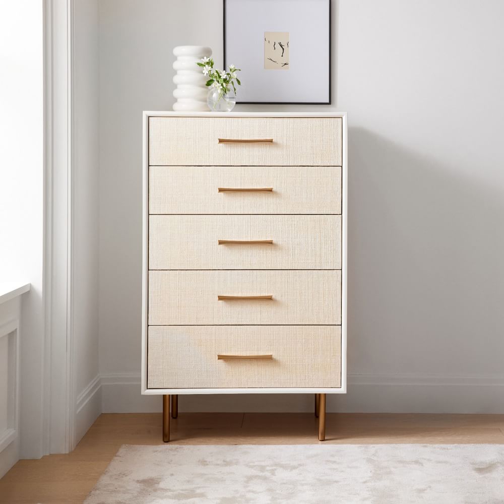 Margot Raffia 5-Drawer Dresser - Modern Elegance | West Elm