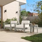 Portside Outdoor Lounge Chairs &amp; Round Side Table Set