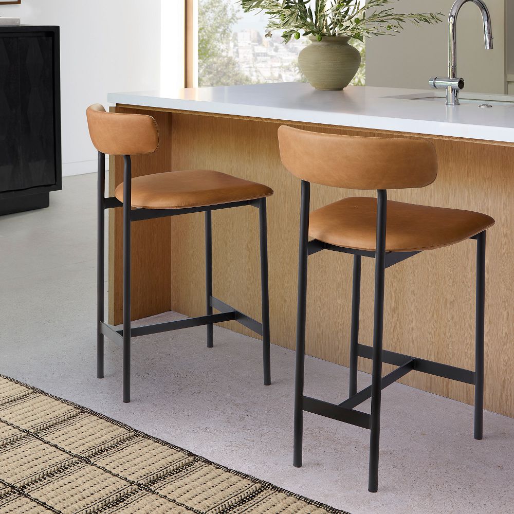 Grier Leather Bar & Counter Stools by West Elm