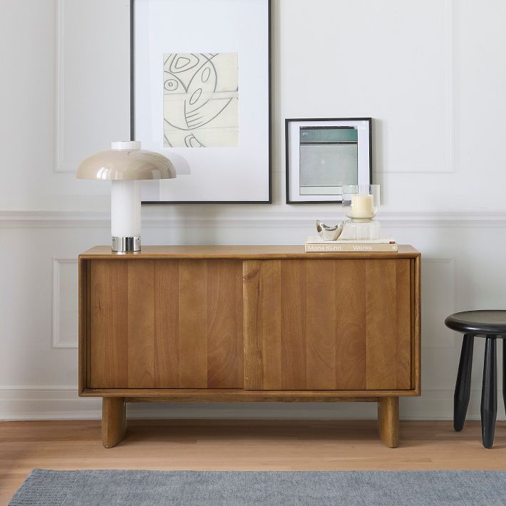 Anton Shallow Media Console - Sustainable Mango Wood Design | West Elm