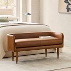 Celine Leather Bench - Wood Legs