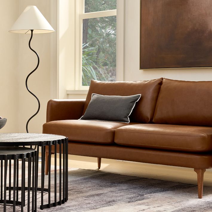 Auburn Leather Loveseat (70