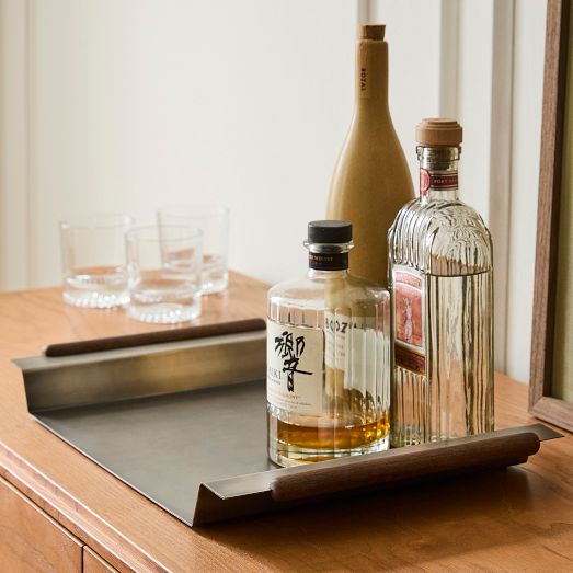 新品 ウエストエルム チャージャー プレート ４枚 シルバー ピューター Pierce & Ward Metal Tray Antique Silver | West Elm