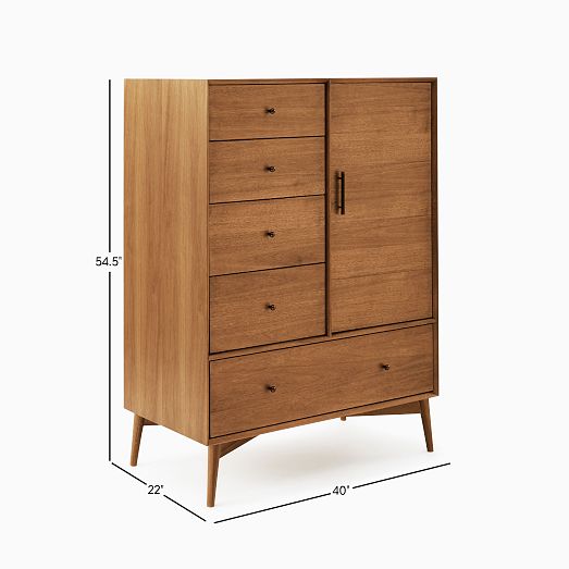 ﾁｪｽﾄ(No:1288640) ELEMENTS Ridgemont 5-Drawer Chest in Black with Grain