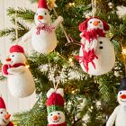 Large Felt Snowmen Ornaments (Set of 6)