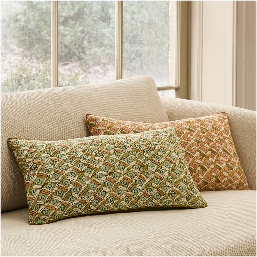Pierce & Ward Floral Lattice Lumbar Pillow Cover by West Elm