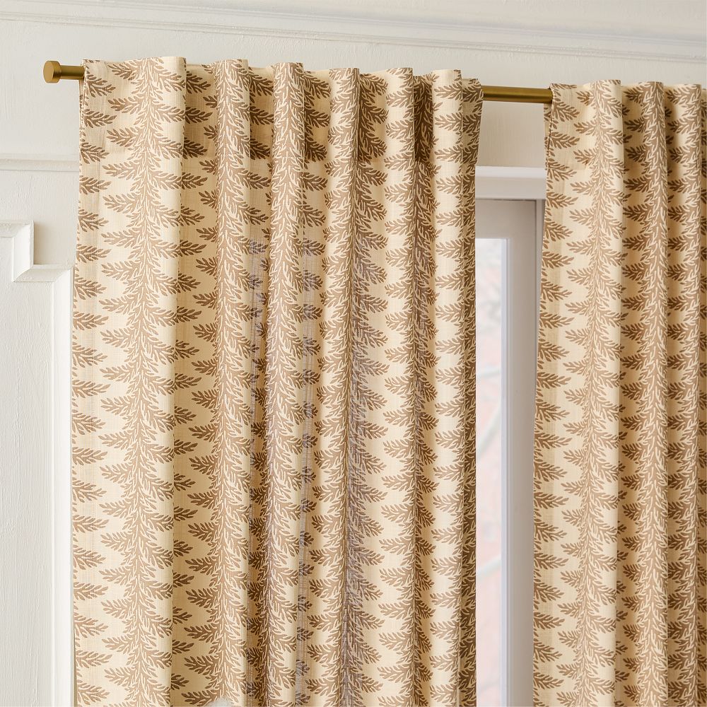 Pierce & Ward Foliage Stripe Curtain - silver mink