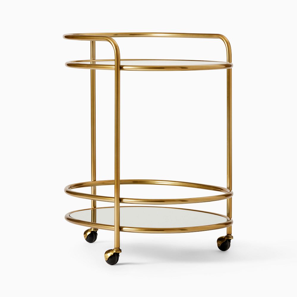 Albee Bar Cart - Antique Brass
