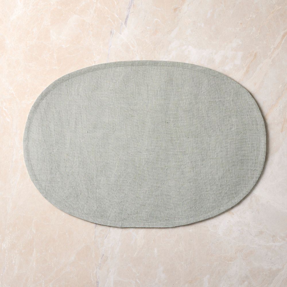 European Linen Oval Placemats - Eucalyptus, Set of 4