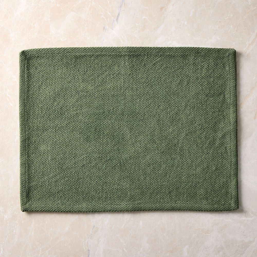 Textured Canvas Cotton Placemat Sets - Terragon, Set of 4