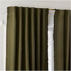 Open Box: Ruffle Linen Blackout Curtain (48"W x 96"L) - Dark Olive