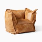 Open Box: Kids Flange Bean Chair Caramel Vegan Leather