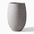 Open Box: Curved Ficonstone Indoor/Outdoor Planter, Standard Entry (20"D x 29"H) - Frost Gray