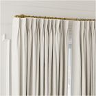 Open Box: Pleated European Flax Linen Blackout Curtain (48"W x 96"L) - Sand Pinstripe