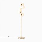 Open Box: Staggered Glass 5-Light Floor Lamp (60") - Antique Brass, Milk Glass