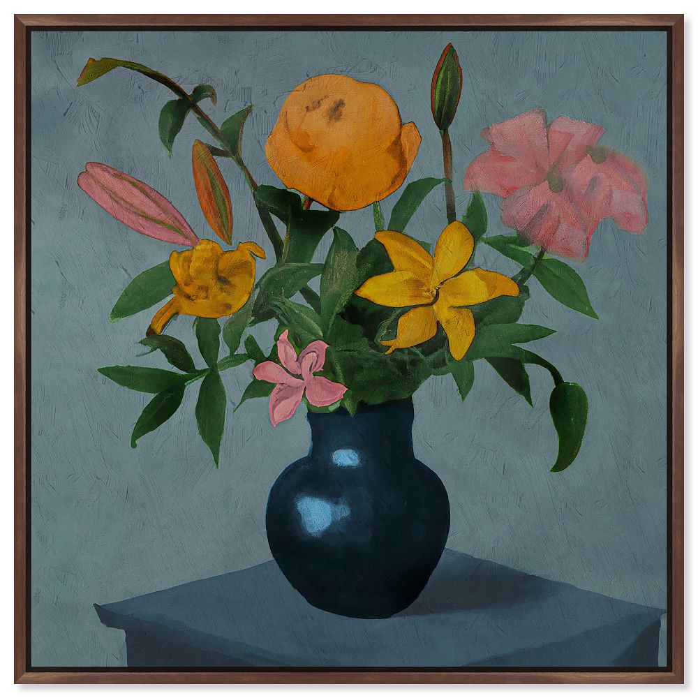 Floral Still Life Vase Framed Canvas Wall Art by West Elm