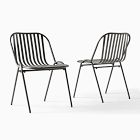 Portside Aluminum Outdoor Round Dining Table (58.5") &amp; Santa Cruz Stacking Dining Chairs Set