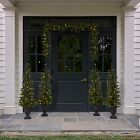 Pre-Lit Faux Norway Pine Porch Christmas Trees (Set of 4)