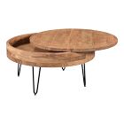Bowed Legs Round Storage Coffee Table (31")