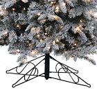 Pre-Lit Faux Narrow Flocked Pencil Pine Tree (9')