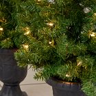 Pre-Lit Faux Norway Pine Porch Christmas Trees (Set of 4)